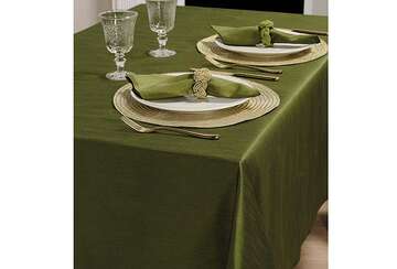 Dupion tablecloth forest green (146x230cm) - Walton & Co 