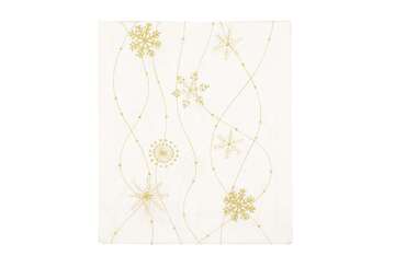 Embroidered snowflake runner gold - Walton & Co 