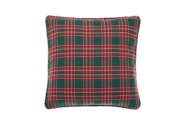 Festive tartan cushion green - Walton & Co 