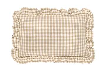 Gingham ruffle rectangular cushion natural - Walton & Co 