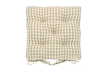 Gingham seat pad with ties natural - Walton & Co 