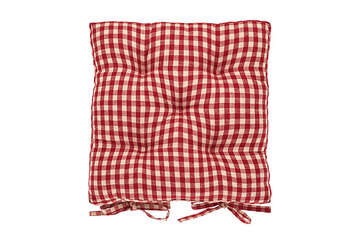 Gingham seat pad with ties red - Walton & Co 