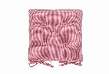 Mini gingham seat pad with ties raspberry - Walton & Co 