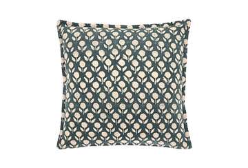 Martta handblock print cushion slate blue - Walton & Co 