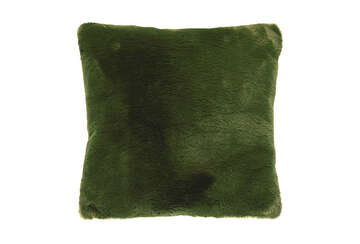 Luxe faux fur cushion olive - Walton & Co 