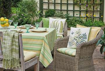 Lemon and lime stripe tablecloth (150x230cm) - Walton & Co 