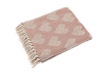 Recycled cotton heart throw pink - Walton & Co 