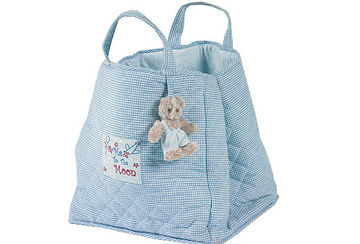 Nursery gingham toy bag blue - Walton & Co 