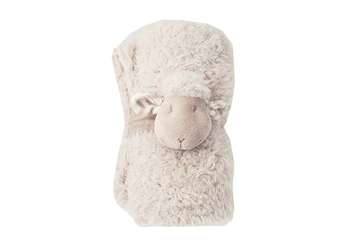 Cuddles lamb blanket with fastener cream - Walton & Co 