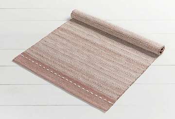 Diamond weave stripe rug medium blush - Walton & Co 