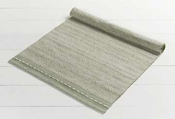 Diamond weave stripe rug medium sage - Walton & Co 