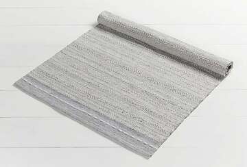 Diamond weave stripe rug large grey - Walton & Co 