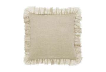 Pure linen ruffle cushion natural - Walton & Co 