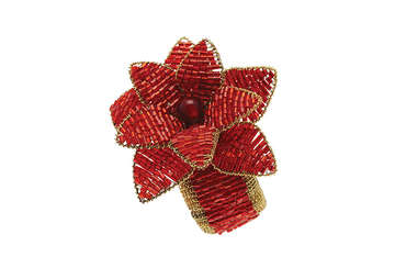 Poinsettia napkin ring red (set of 4) - Walton & Co 