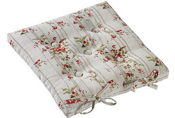 Rose cottage seat pad with ties - Walton & Co 