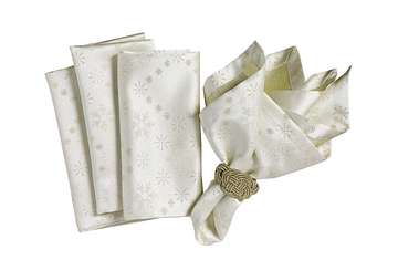 Snowflake sparkle napkin gold (set of 4) - Walton & Co 
