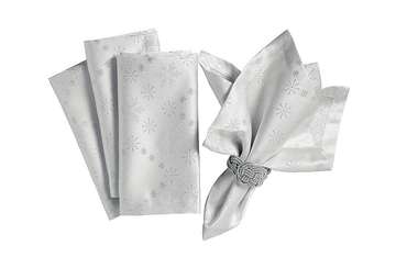 Snowflake sparkle napkin silver (set of 4) - Walton & Co 