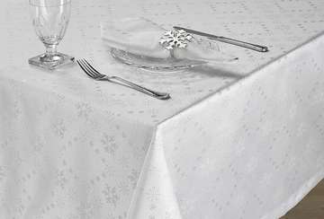 Snowflake sparkle tablecloth silver (140x140cm) - Walton & Co 