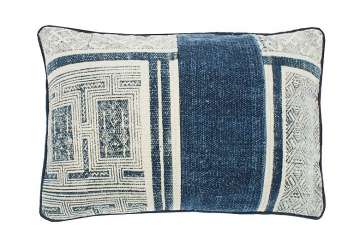 Stone wash blue rectangular cushion - Walton & Co 
