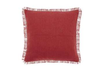 Dhurrie fringe cushion earth red - Walton & Co 