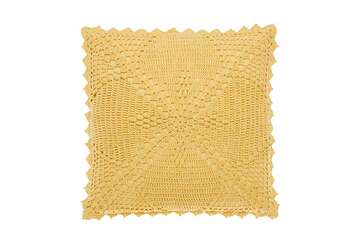 Crochet cushion pale yellow - Walton & Co 