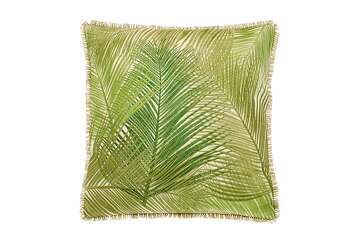 Embroidered palm cushion green - Walton & Co 
