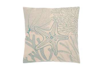 Embroidered shoreline cushion smoke blue - Walton & Co 