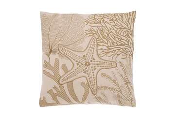Embroidered shoreline cushion natural - Walton & Co 