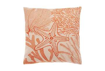 Embroidered shoreline cushion terracotta - Walton & Co 