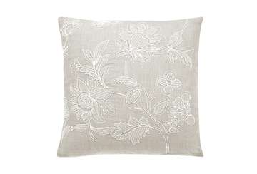 Heritage embroidered square cushion french grey - Walton & Co 