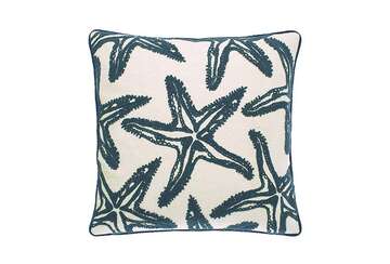 Marine life embroidered starfish cushion - Walton & Co 