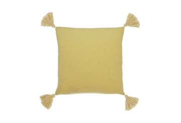 Scatter cushion with chunky tassels saffron - Walton & Co 