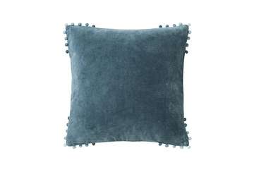 Velvet cushion slate blue - Walton & Co 