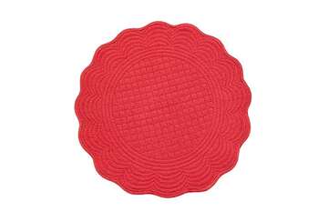 Scalloped quilted placemat coral - Walton & Co 