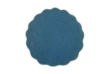 Scalloped quilted placemat indigo - Walton & Co 