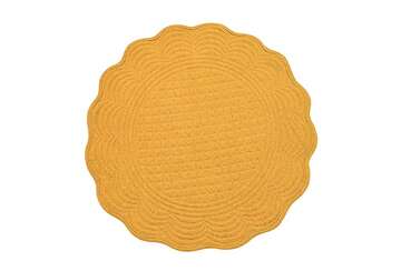 Scalloped quilted placemat ochre - Walton & Co 