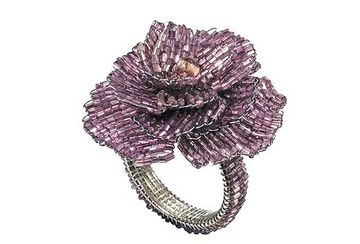 Vintage rose napkin ring lilac (set of 4) - Walton & Co 