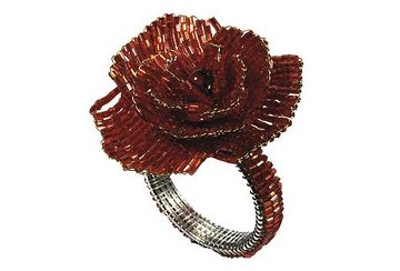 Vintage rose napkin ring red (set of 4) - Walton & Co 