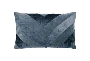 Velvet chevron cushion slate blue - Walton & Co 
