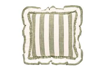 Wide stripe cushion olive - Walton & Co 