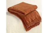 Cashmere touch fleece throw spice
