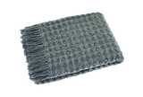 Waffle cotton throw storm blue