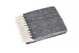 Wool blend lambs tail throw charcoal