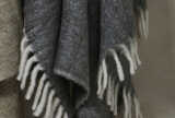 Wool blend lambs tail throw charcoal