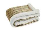 Check sherpa flannel throw tweed
