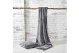Tipped faux fur throw charcoal