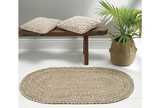 Braided jute oval rug natural