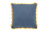Mia scalloped edge cushion blue