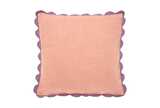 Mia scalloped edge cushion pink