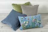 Embroidered meadow cushion